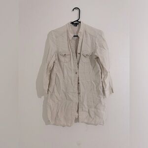Willi Smith Tan Button Up Top